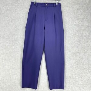 EHL Pants Womens 8S Purple Tapered Pleated Dress Slacks Pockets Workwear